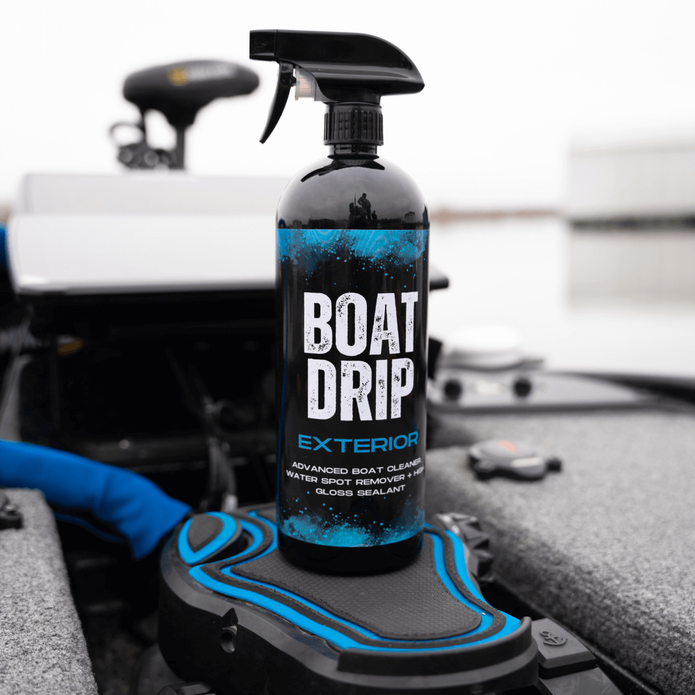 Boat Drip - Exterior Boat Hull Cleaner 3 PackThe best boat cleaning spray - Boat Drip. Remove hard water spots / dirt / grime, and protect your boat paint with this one spray! Boat Drip offers a premium water spot remover and high gloss sealant, deliverin